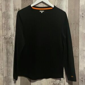 Omni•Wool Men's Base Layer Black Shirt Long Sleeve Polyester Wool Medium